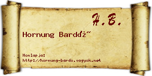 Hornung Bardó névjegykártya